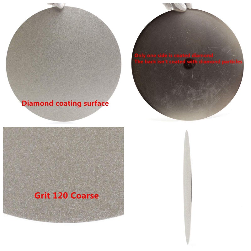 JINGLING NO Center Hole 8" inch Diamond Grinding Disc 120 Grit Flat Lap Disk Lapidary Tools for Stone - Image 2